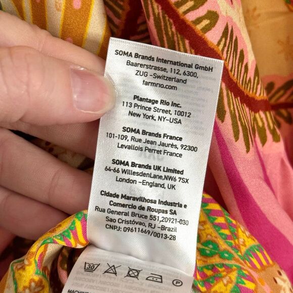 Farm Rio Palm Scarf Sand Mini Dress Size XXS - Picture 10 of 15